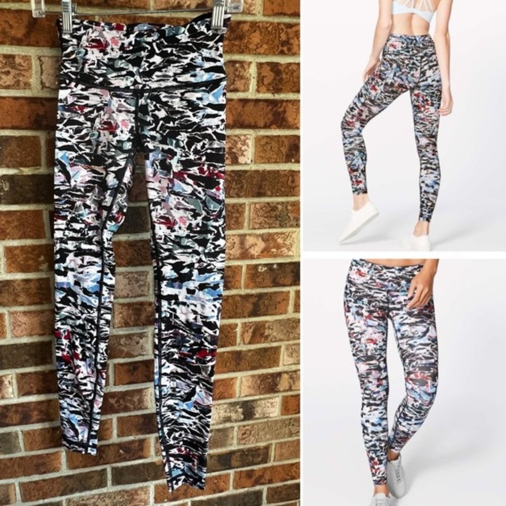 Lululemon Wunder Under Tight 28" Leggings Culture Clash Multi EUC